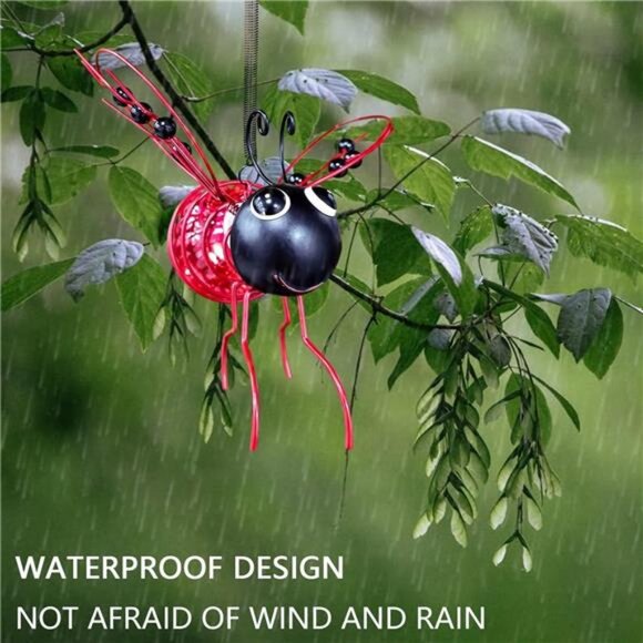 Waterproof LED Bug Lights Tabletop Lanterns Lamp for Yard Art Garden Sculptures - Picture 3 of 7